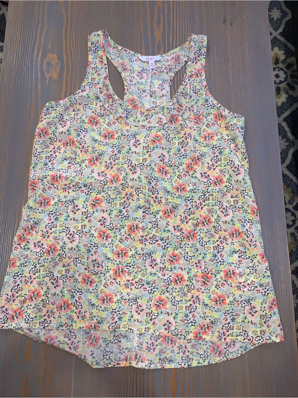 Candie's Floral Racerback Tank Top